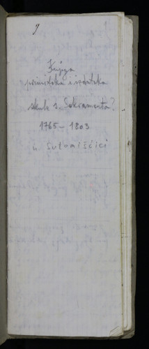 Knjiga primitaka i izdataka Bratovštine svetog Sakramenta 1765. – 1803.